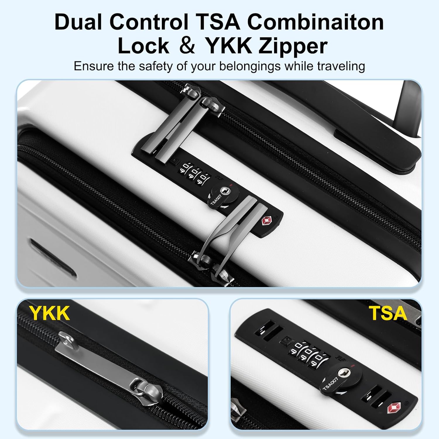 Valigia Rigida Espandibile con Tasca Frontale e Lucchetto TSA