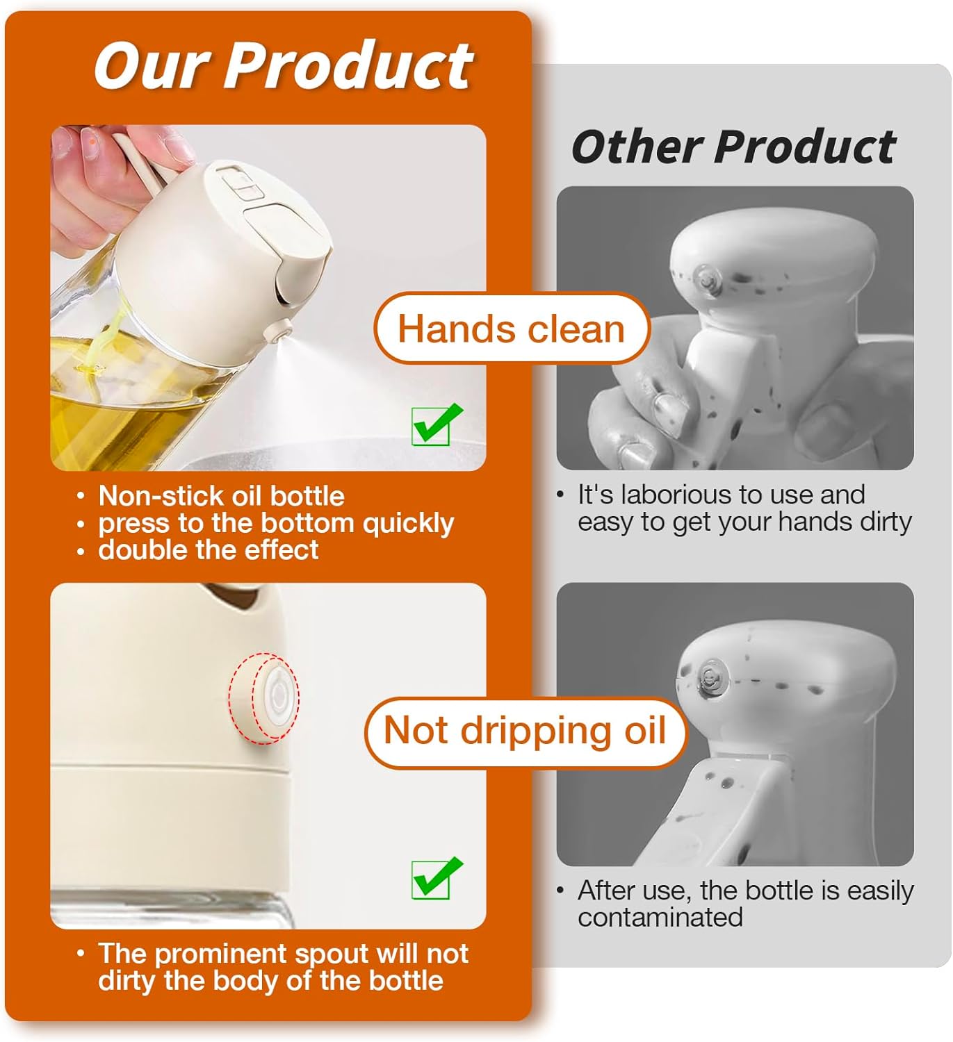 Spruzzatore di Olio d'Oliva Premium 2-in-1 - DualSpray