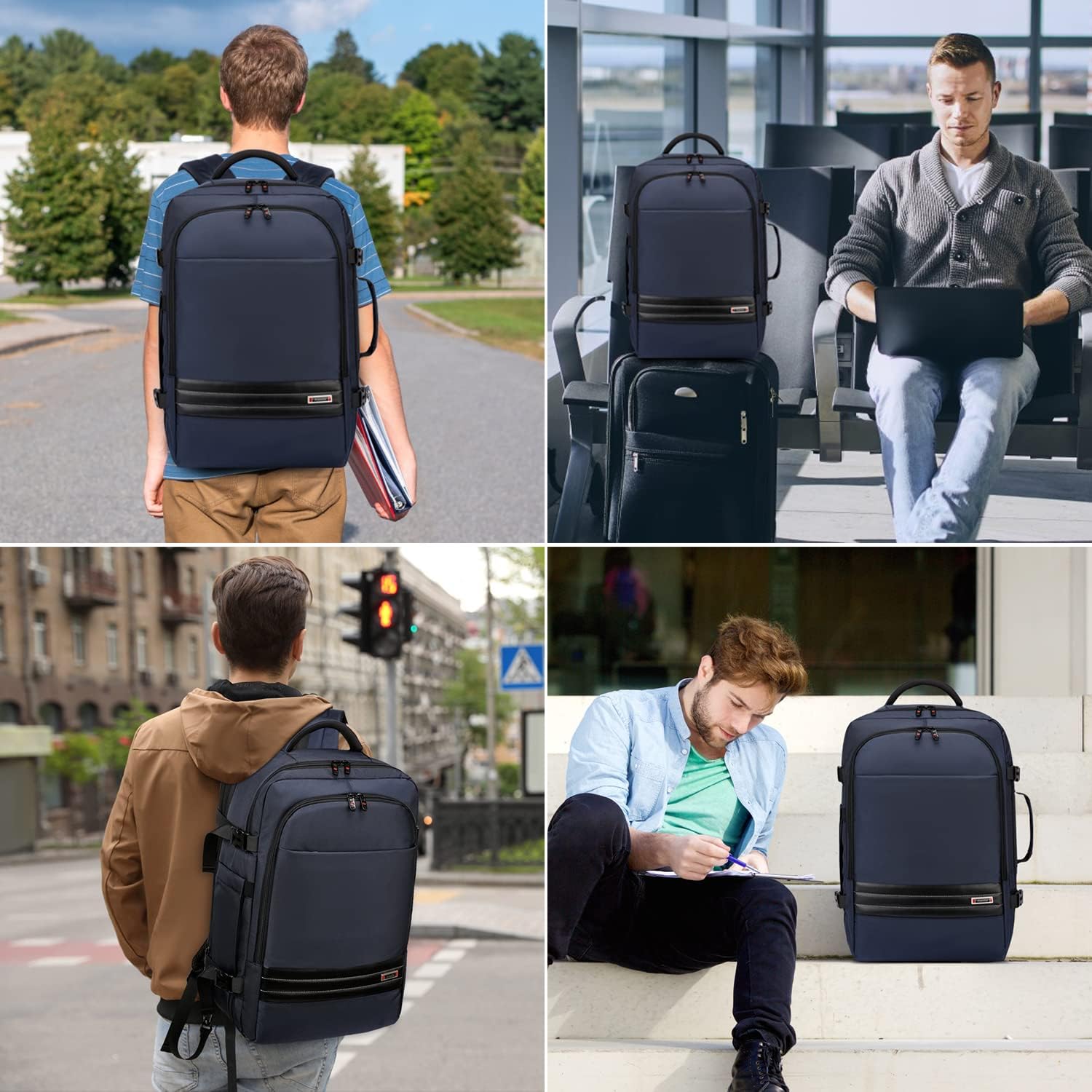 Zaino da viaggio impermeabile espandibile da 45–55L con scomparto per laptop da 46,5 cm