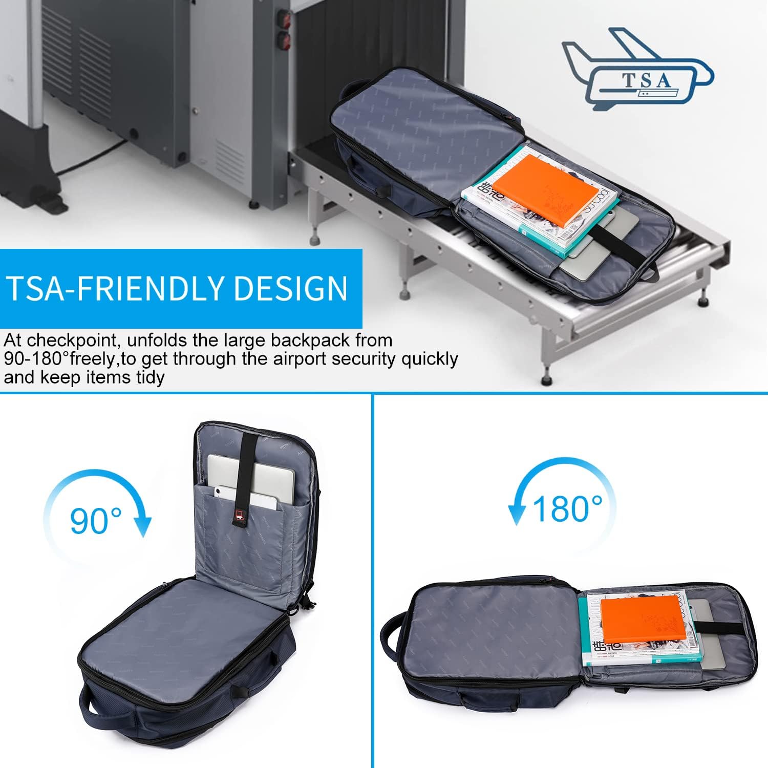 Zaino da viaggio impermeabile espandibile da 45–55L con scomparto per laptop da 46,5 cm