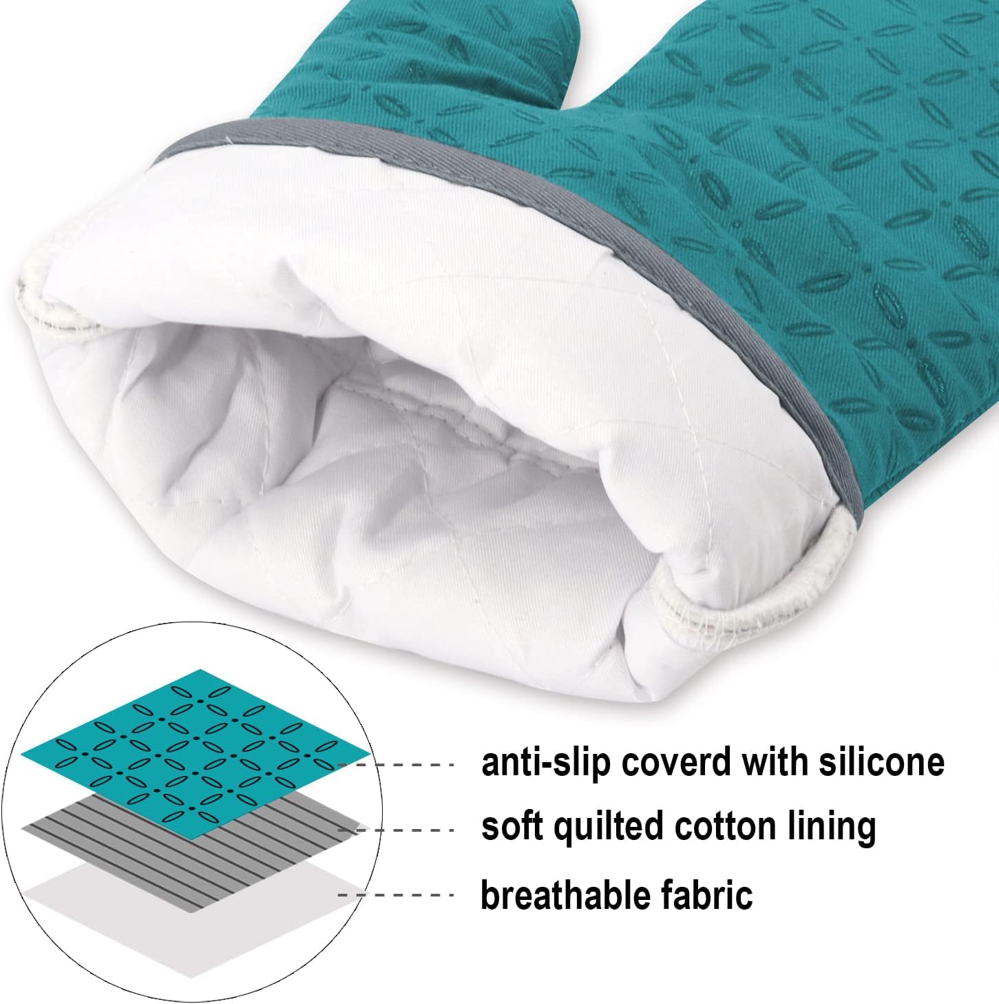 Set di guanti da forno e presine resistenti al calore da 6 pezzi