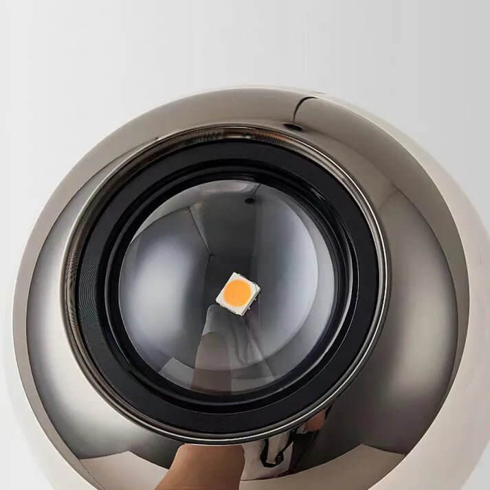 Lampadario - Sfera di Vetro Alabastro con Base in Marmo