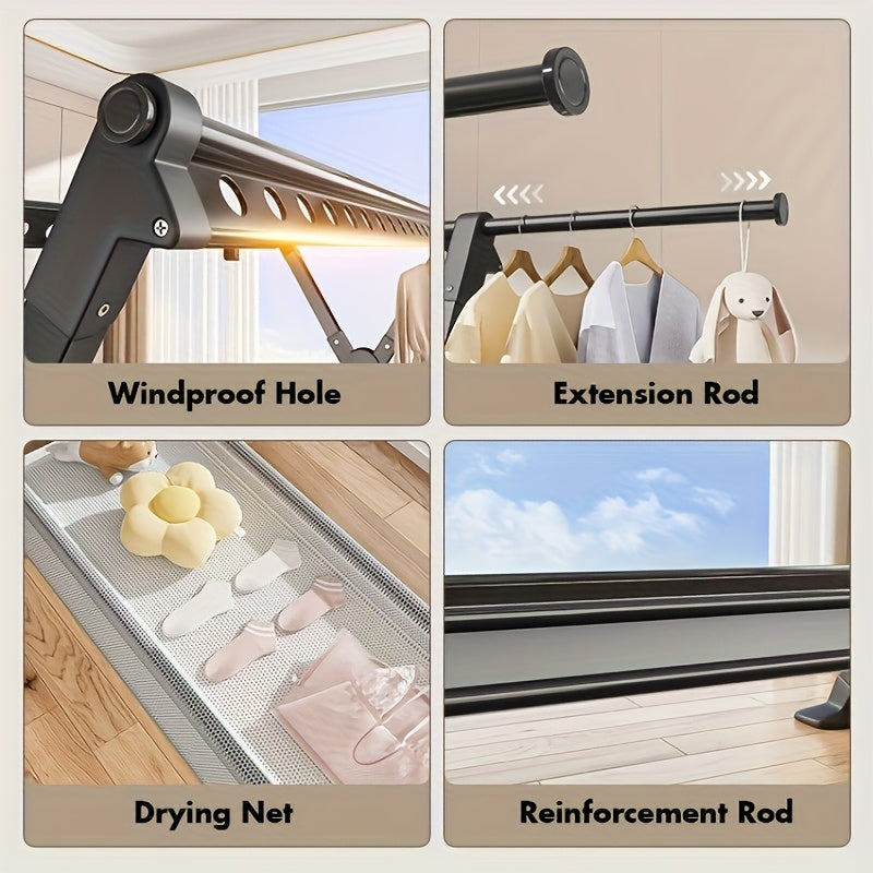 Stendibiancheria FlexiDry – Pieghevole e Spazioso con 36 Fori Antivento