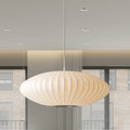 Lampada a sospensione moderna in tessuto 16"/19.5"/23.5"W con 1 luce e sospensione bianca