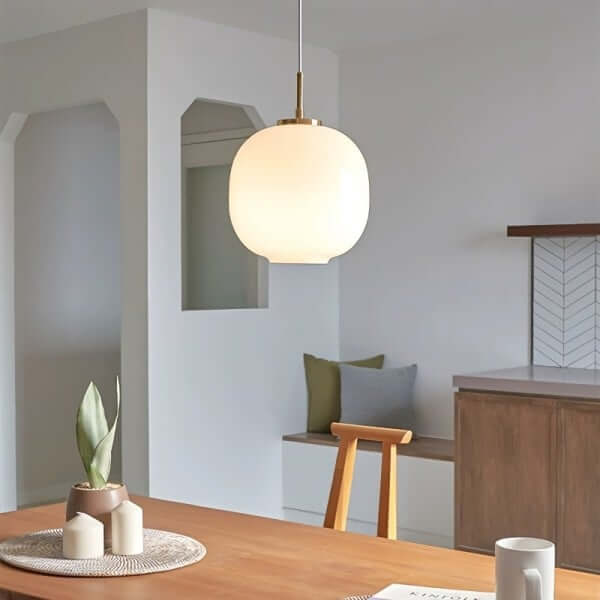 Lampadario Moderno - Design in Vetro Opalino