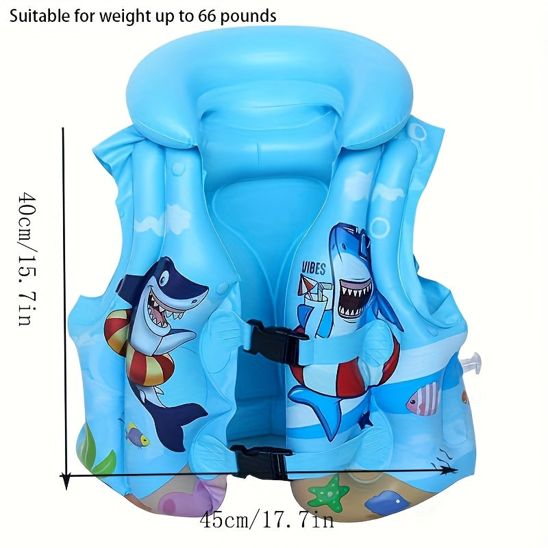 Gilet da Nuoto per Bambini con Stampa Squalo – Comodo e Sicuro per Divertimento in Acqua