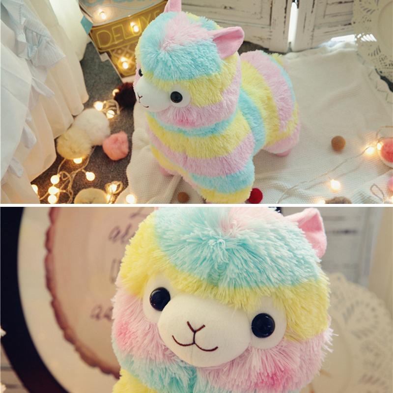 Giocattolo in Peluche Alpaca Arcobaleno Morbido per Neonati e Bambini