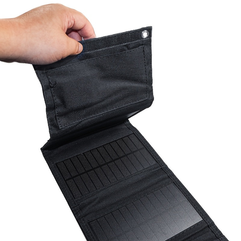 Caricabatterie Solare Pieghevole – Leggero e Durevole per Campeggio e Escursionismo