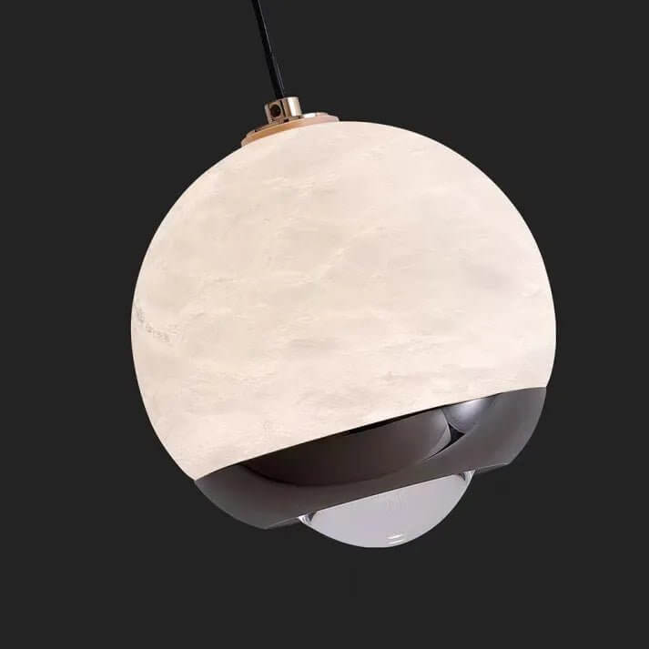 Lampadario - Sfera di Vetro Alabastro con Base in Marmo