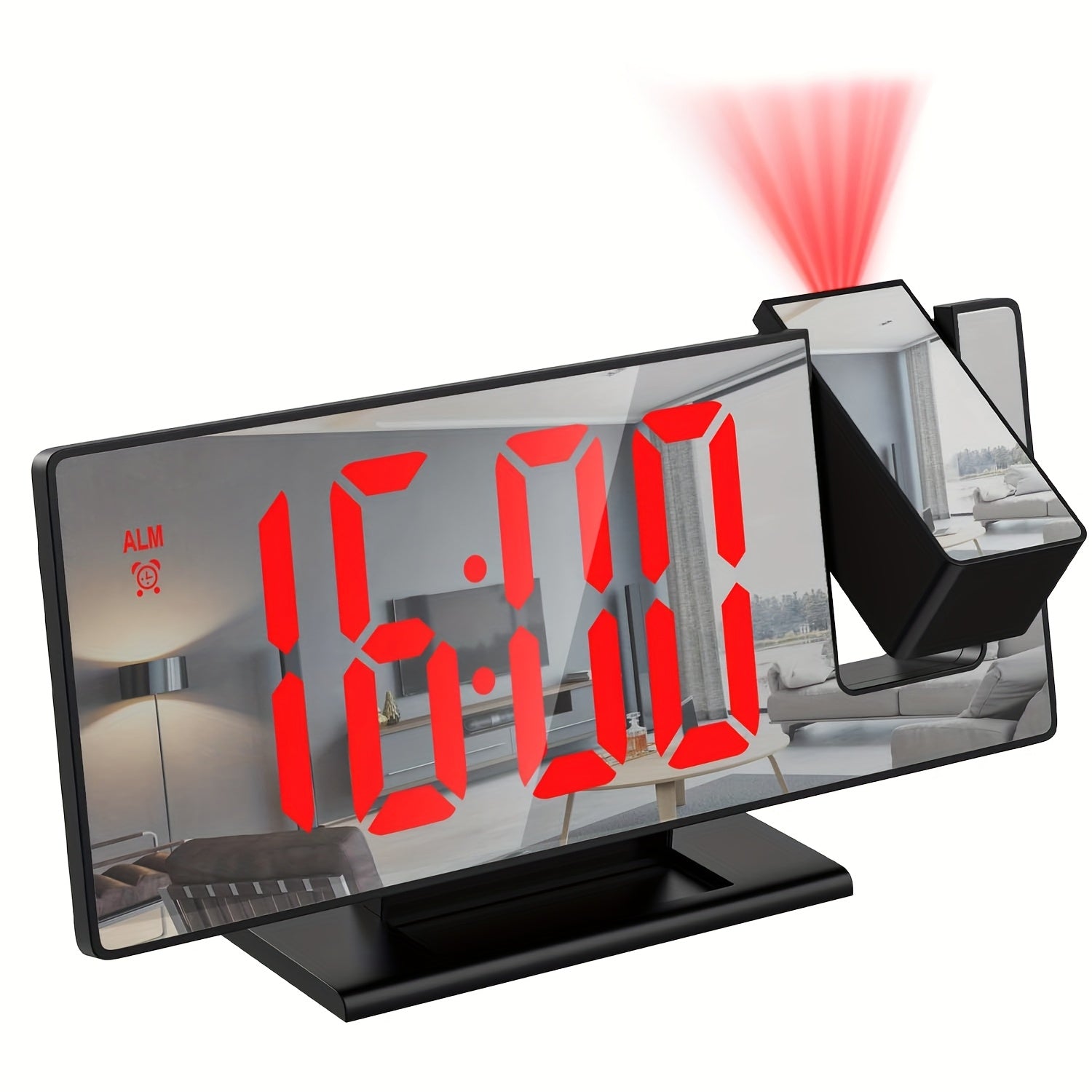 Orologio Sveglia con Proiezione LED e Proiezione Regolabile a 180° – Display Chiaro e Funzione Snooze per Camera da Letto o Ufficio