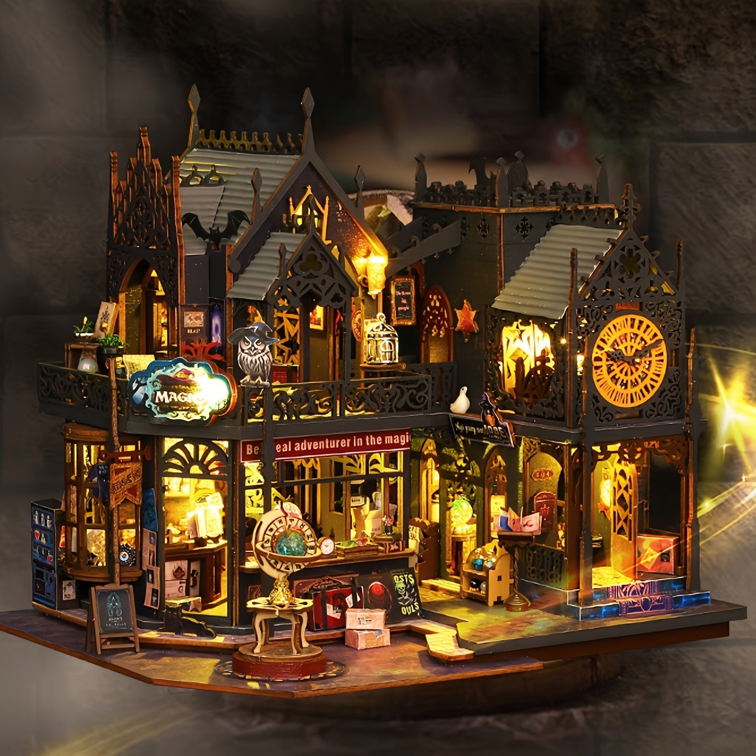 Casa del Libro Incantata – Puzzle di Legno 3D con Illuminazione Magica