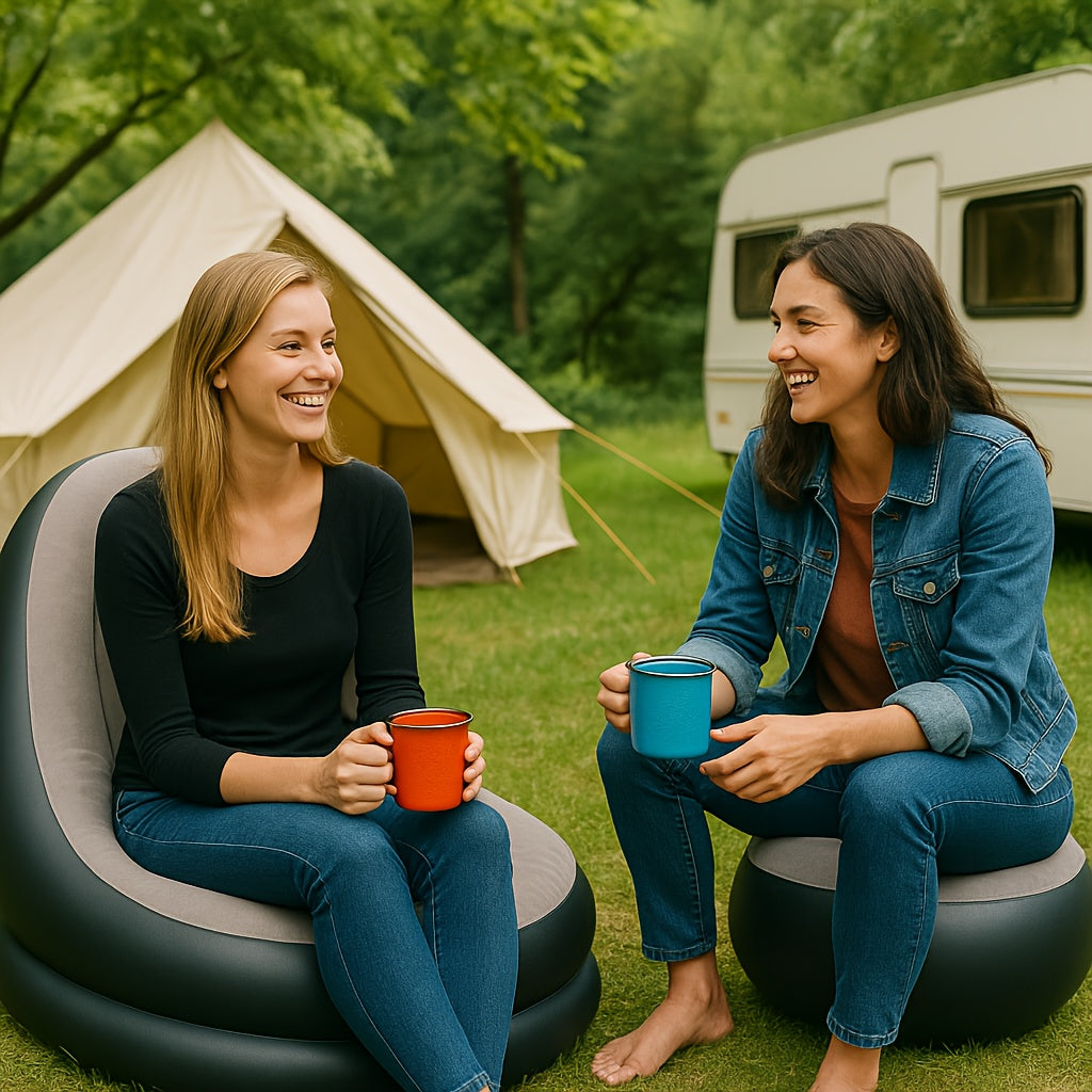 Divano Gonfiabile con Poggiapiedi - Impermeabile e Confortevole