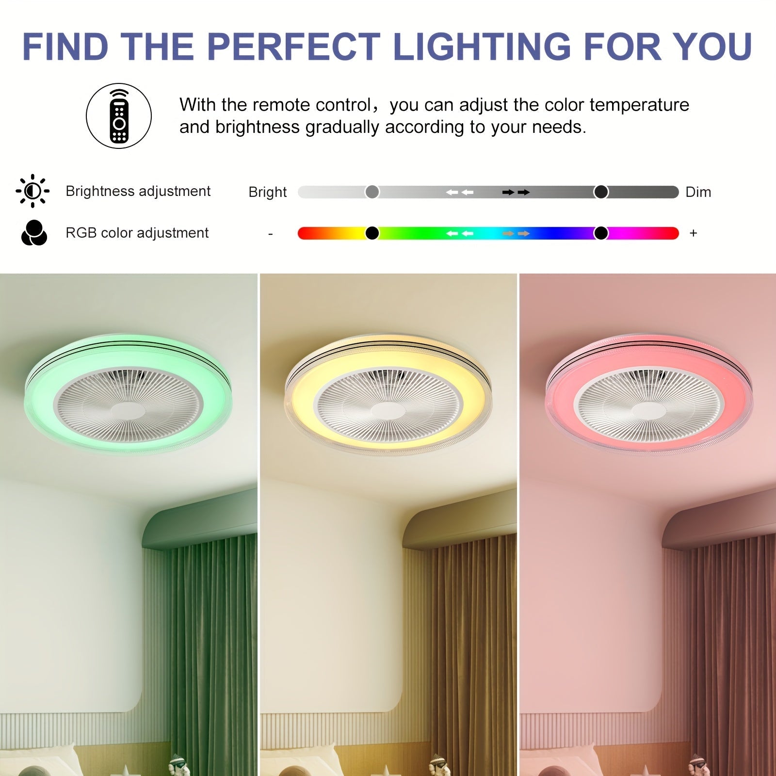 Ventilatore da soffitto LumiCool RGB – Fresco e Atmosferico