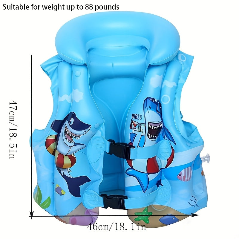 Gilet da Nuoto per Bambini con Stampa Squalo – Comodo e Sicuro per Divertimento in Acqua