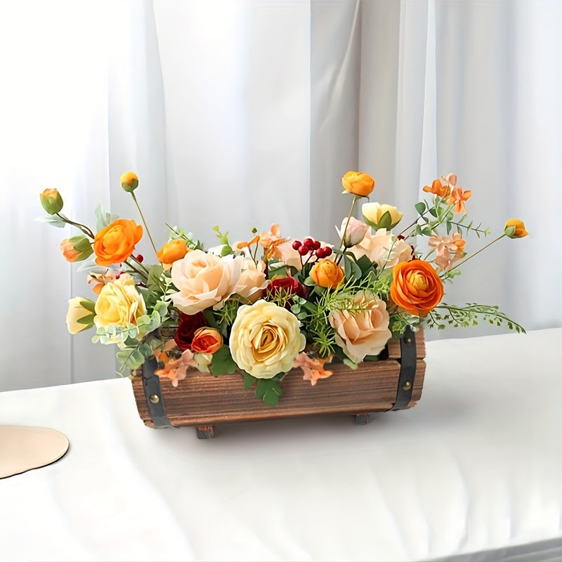 Set di Vasi in Legno Vintage – Un Colpo d'Occhio Audace per Interni ed Esterni