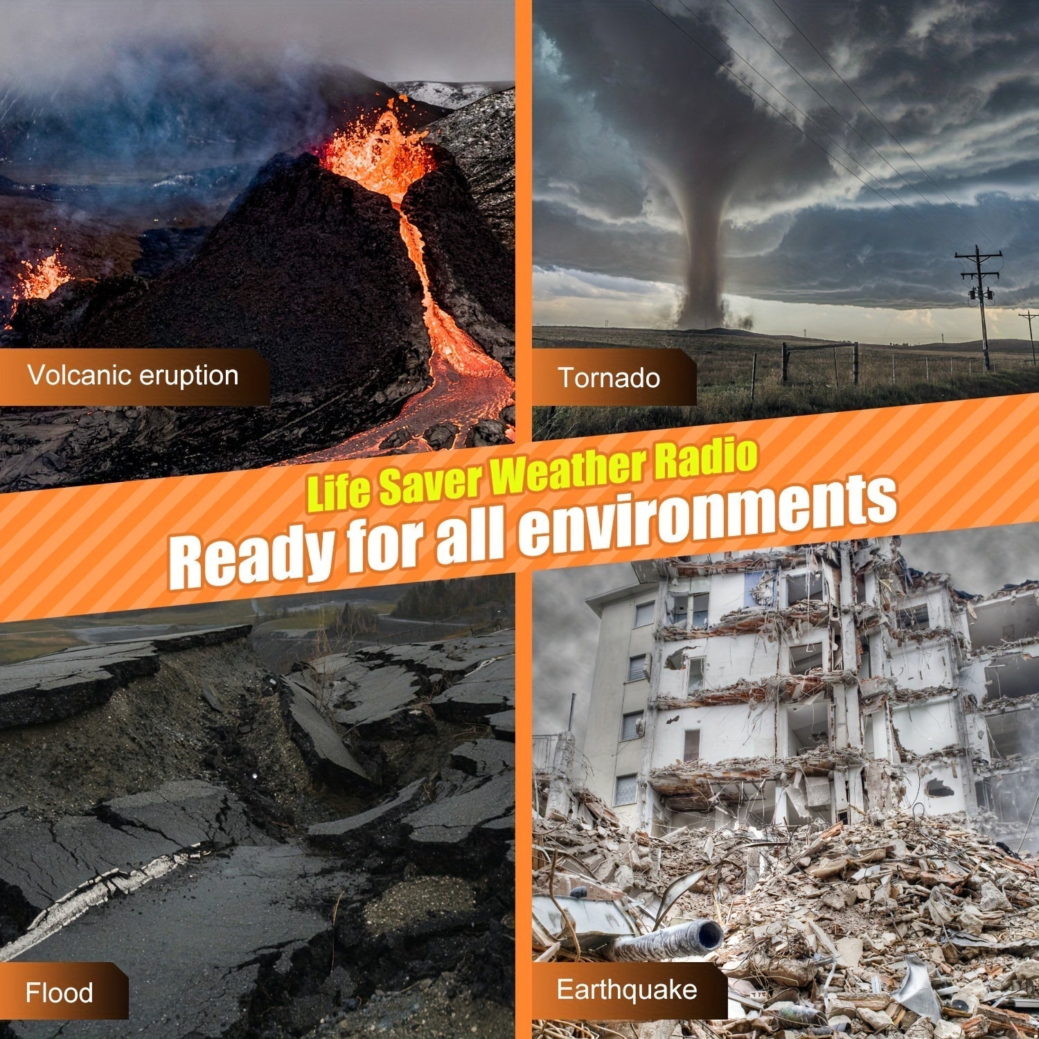 Radio di Emergenza Tutto-in-Uno con Manovella e Pannello Solare – Per Campeggio ed Emergenze