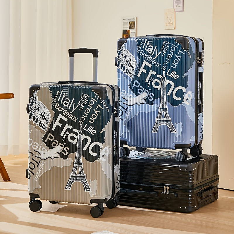 Valigia di Lusso con Graffiti a Tema Spaziale – Valigia da 24 Pollici con Ruote Girevoli e Lucchetto TSA