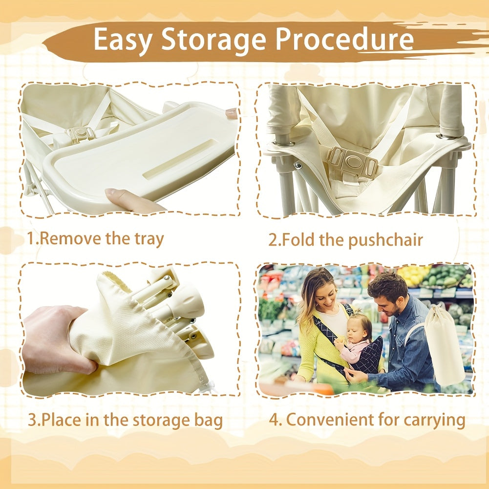 Seggiolone Pieghevole Portatile per Bambini – Design Leggero e Compatto