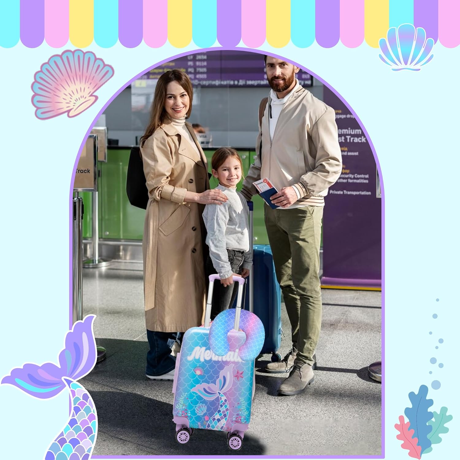 Set di Valigie Rigide per Bambini con Ruote Girevoli – 40 cm