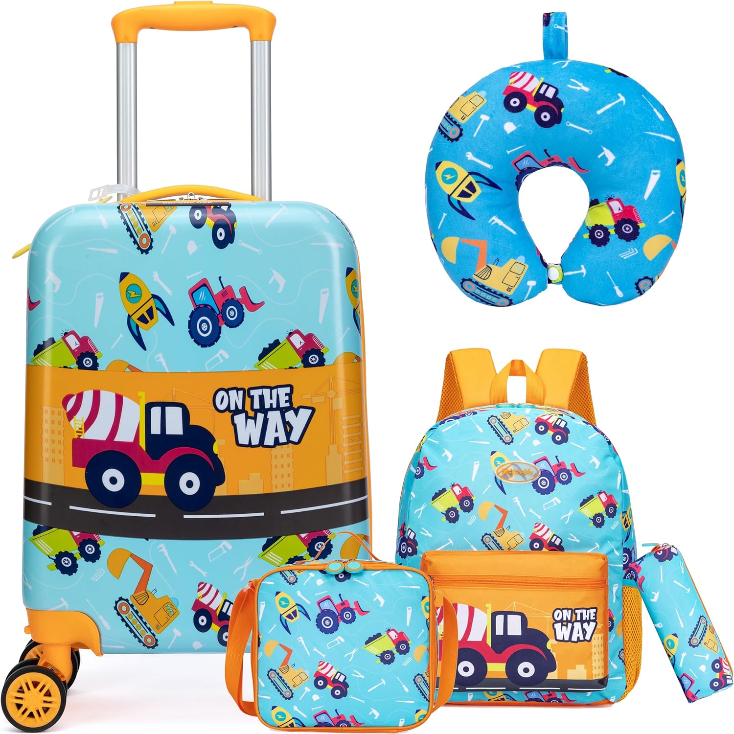 Set di Valigie Rigide per Bambini con Ruote Girevoli – 40 cm