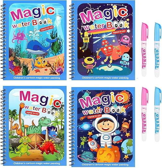 Set di 4 Libri di Acquerello Riutilizzabili – AquaColor Books