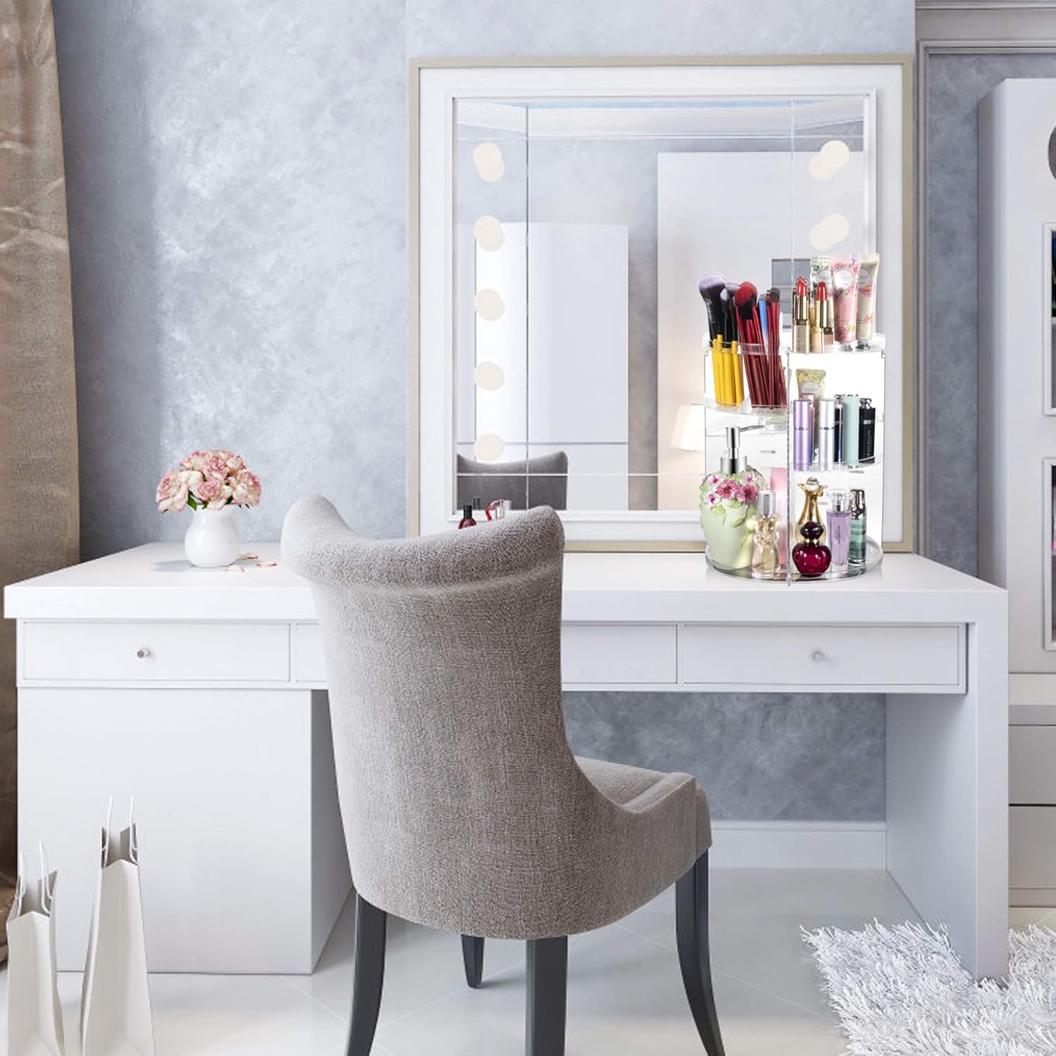 Organizer per trucco rotante a 360°