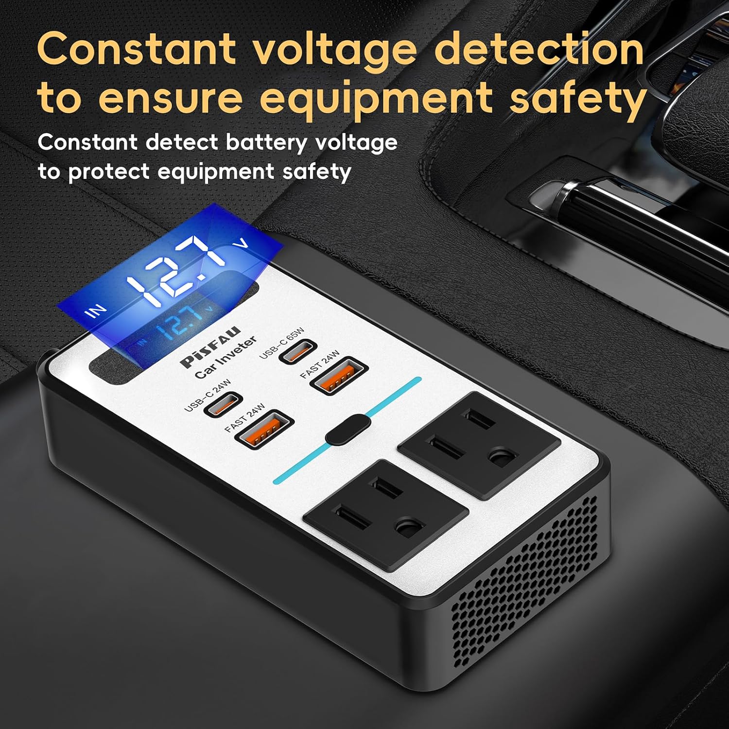 Inverter per Auto 200W – DC 12V a 220V AC con Funzione USB-C e Ricarica Veloce