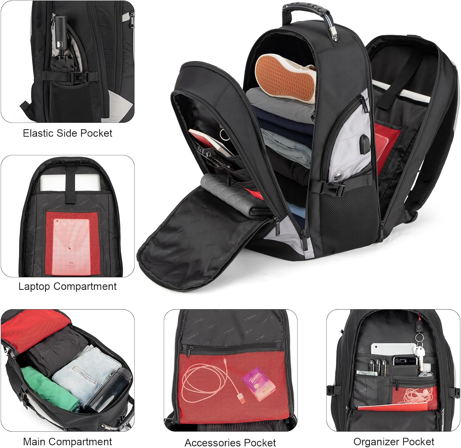 Zaino Impermeabile Antifurto per Laptop e Viaggi con Porta USB – 43,94 cm