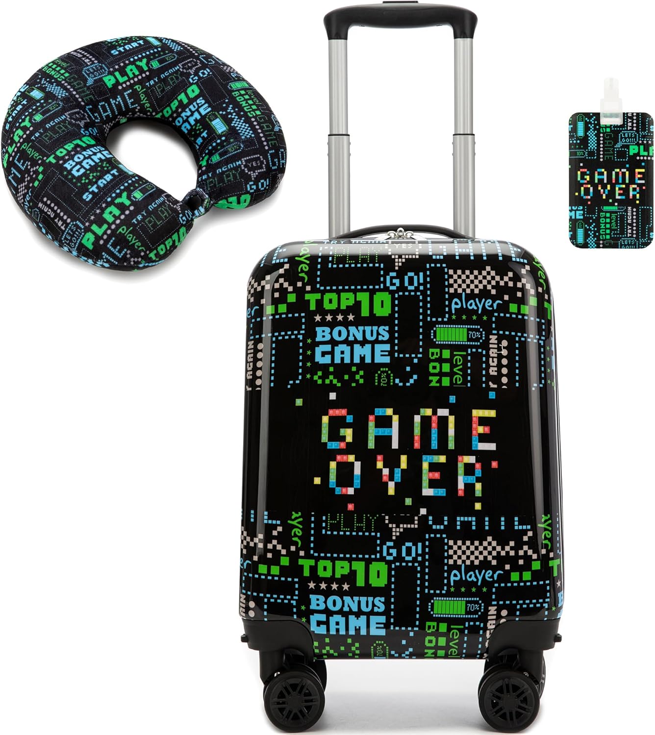 Set di Valigie Rigide per Bambini con Ruote Girevoli – 40 cm