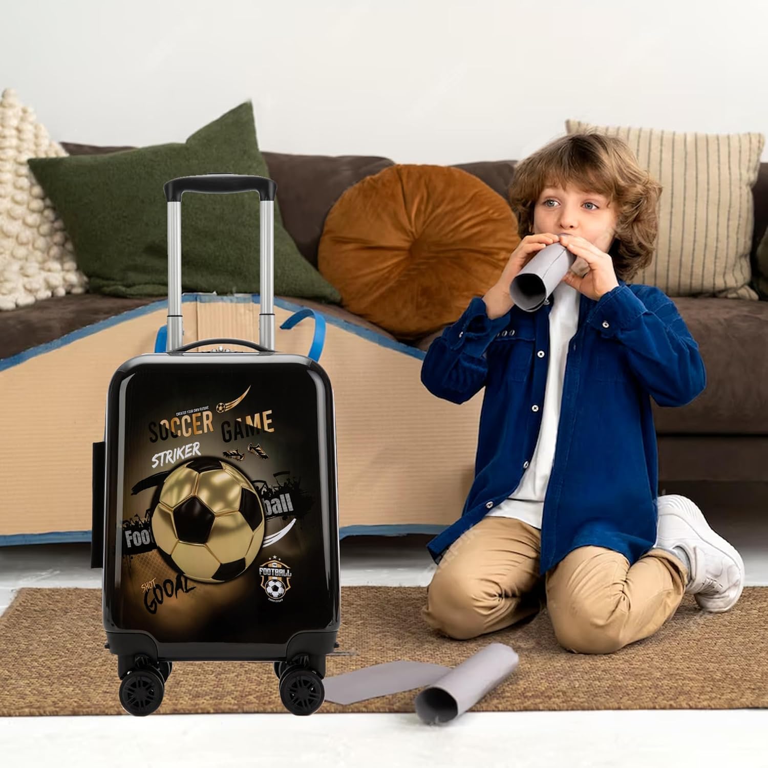 Set di Valigie Rigide per Bambini con Ruote Girevoli – 40 cm