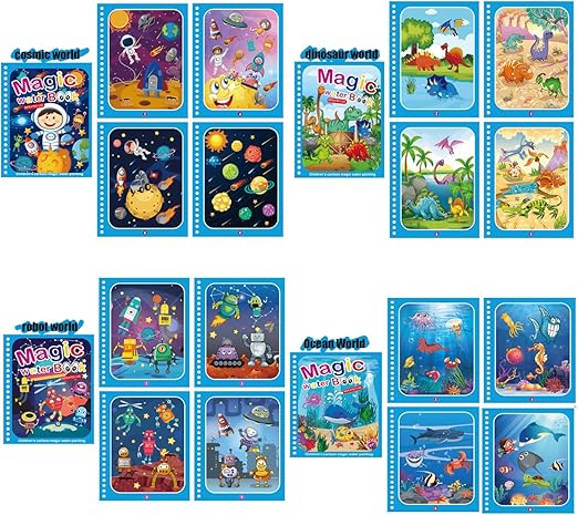 Set di 4 Libri di Acquerello Riutilizzabili – AquaColor Books