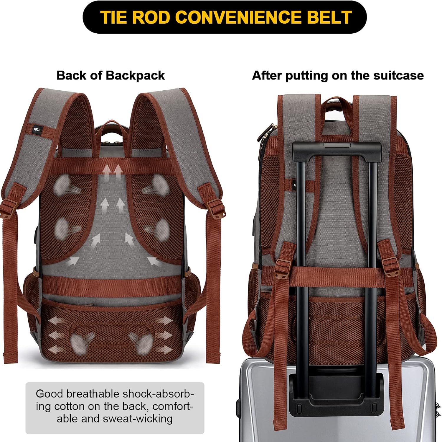 Zaino in Tela Antifurto per Laptop e Viaggi con Porta USB – Adatto per Laptop fino a 43,94 cm