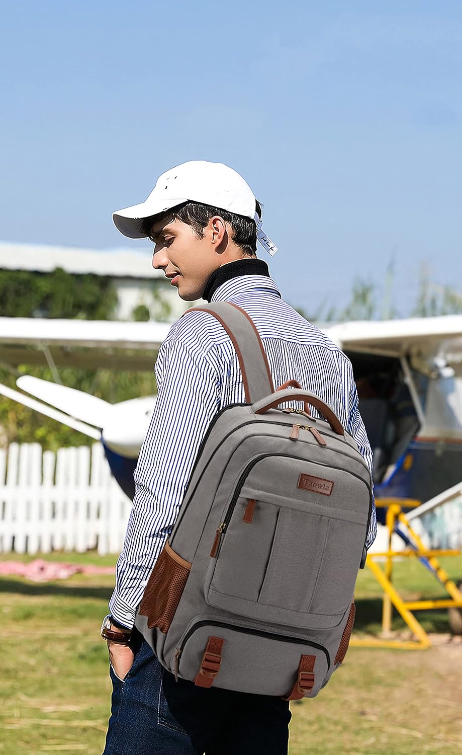 Zaino in Tela Antifurto per Laptop e Viaggi con Porta USB – Adatto per Laptop fino a 43,94 cm