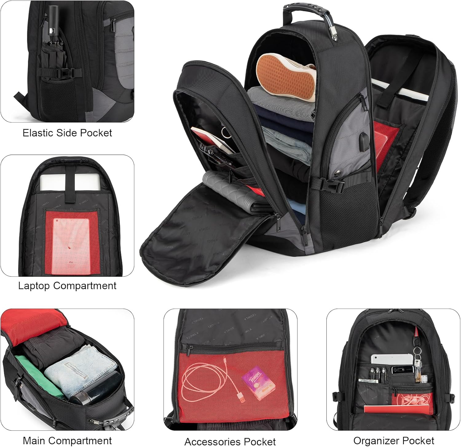 Zaino Impermeabile Antifurto per Laptop e Viaggi con Porta USB – 43,94 cm