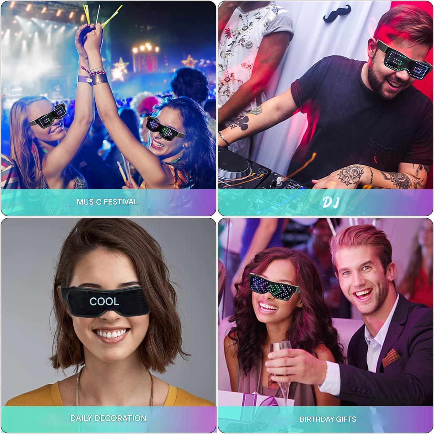 Occhiali LED programmabili per feste - GlowBeat