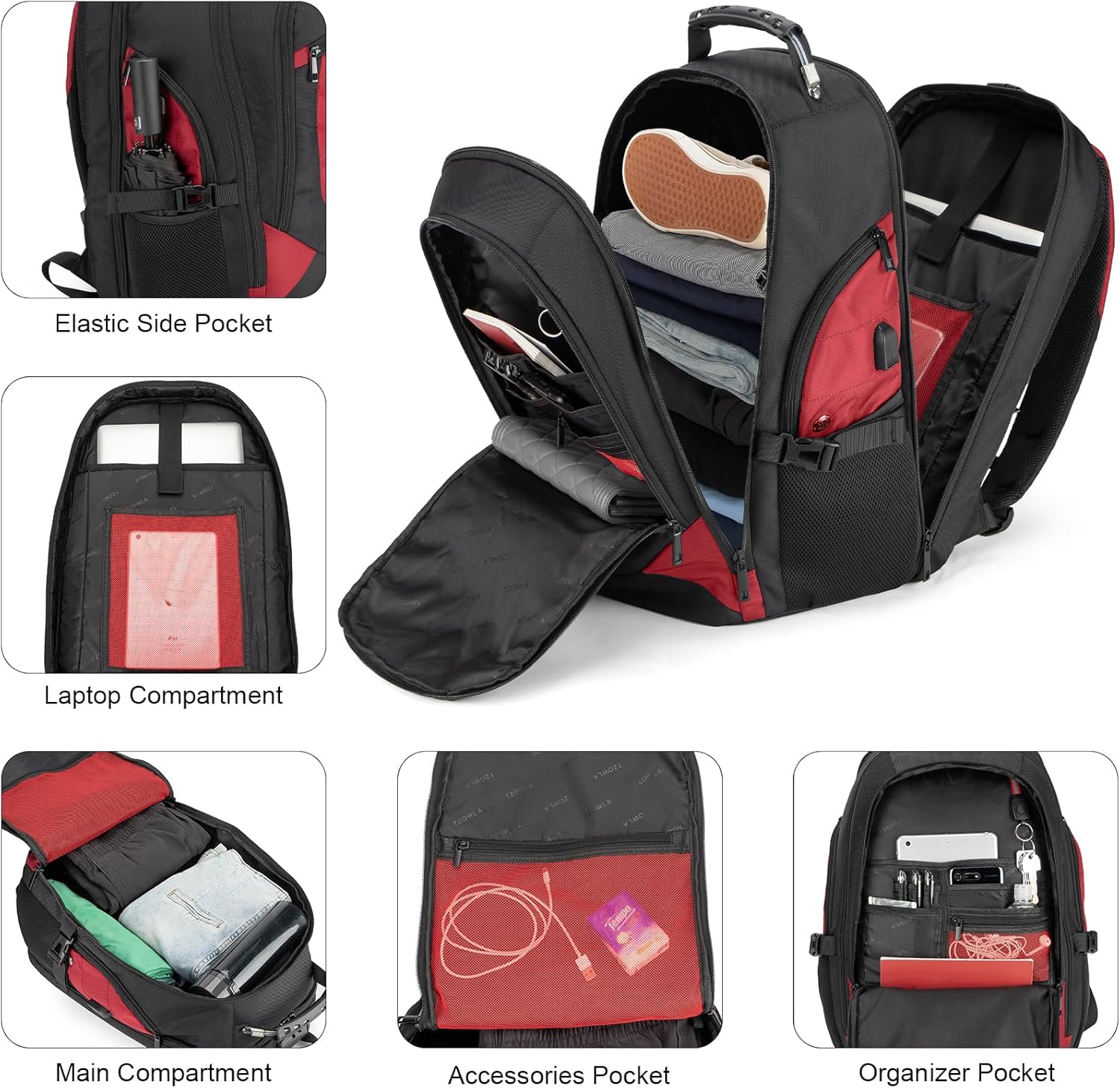 Zaino Impermeabile Antifurto per Laptop e Viaggi con Porta USB – 43,94 cm