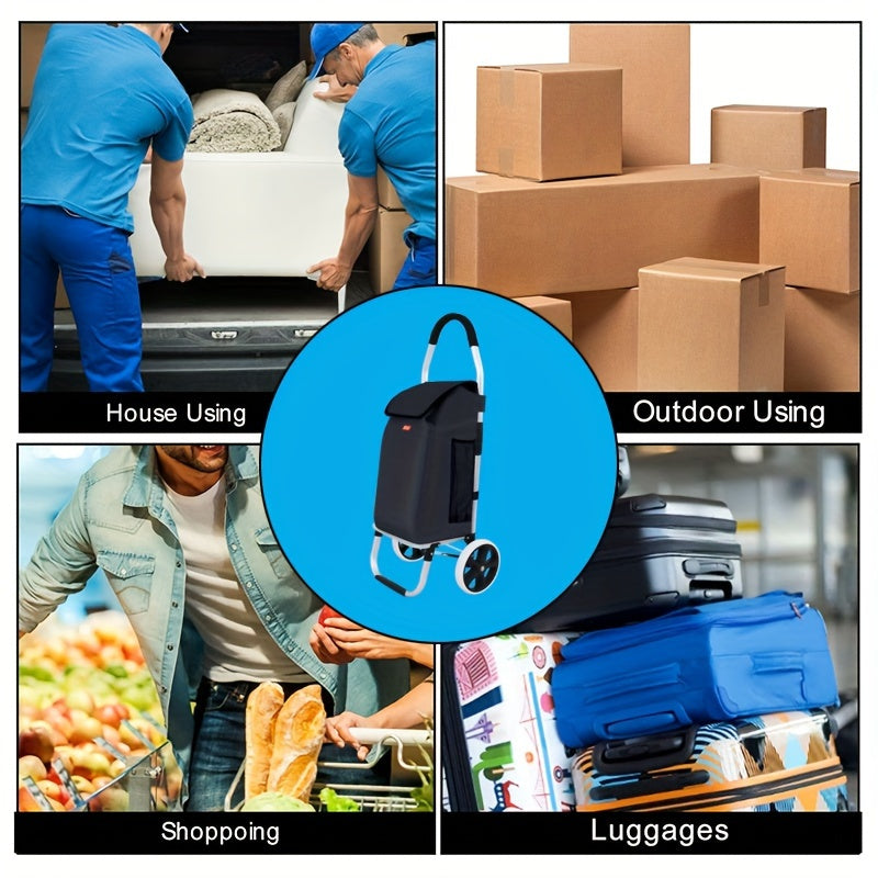 Carrello della Spesa Portatile – Pieghevole con Borsa Rimovibile e Manico Telescopico