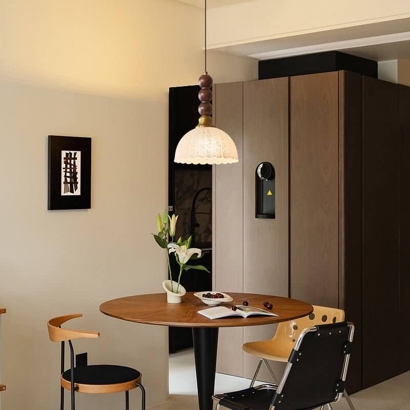 Lampadario in Vetro - Legno & Metallo