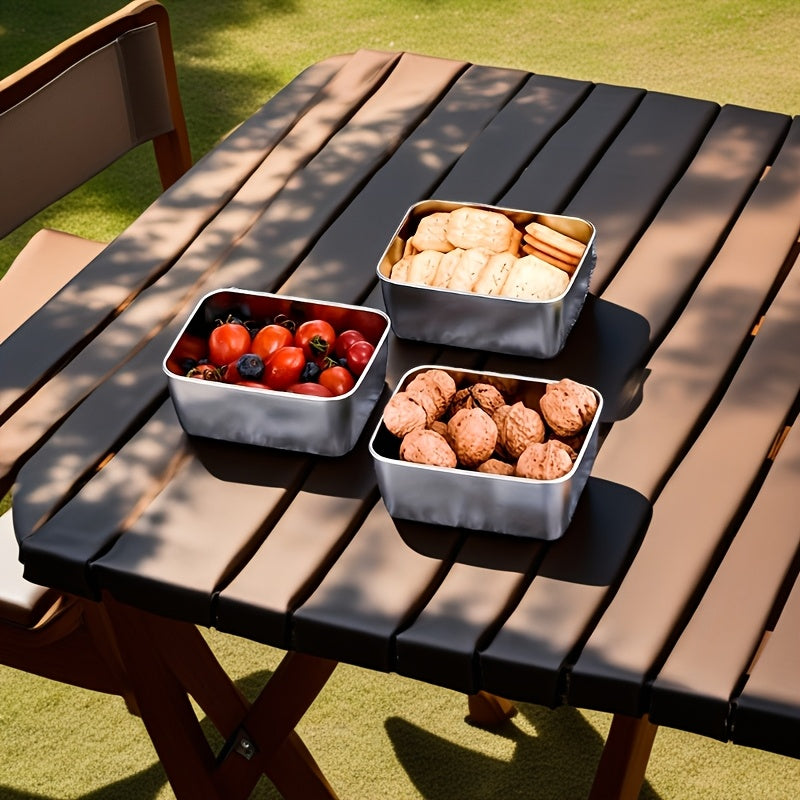 Set di Contenitori per Alimenti in Acciaio Inossidabile da 7 Pezzi – Contenitori Impermeabili e Impilabili per Casa o All'aperto