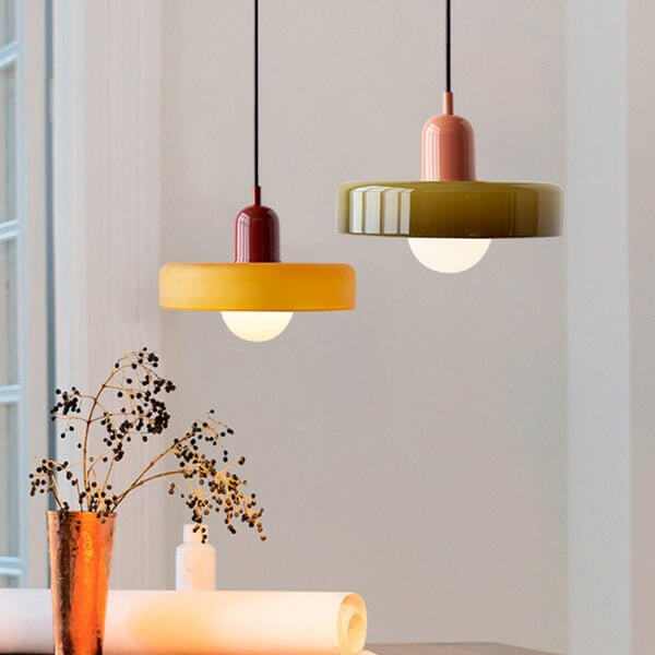 Lampada a Sospensione Colorata in Vetro - Design Moderno