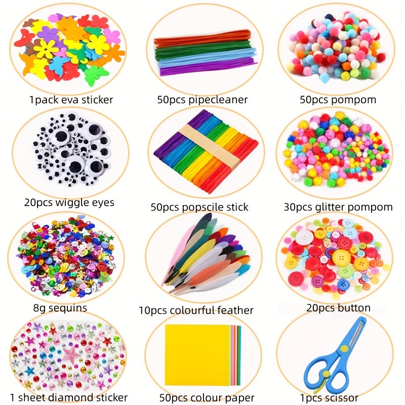 Kit Creativo Fai-da-Te per Bambini – Giocattolo Educativo con Vari Materiali