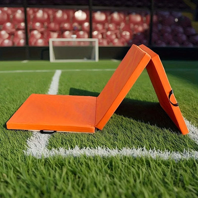 Tappetino yoga portatile pieghevole con spessa imbottitura, superficie in PU antiscivolo e maniglia