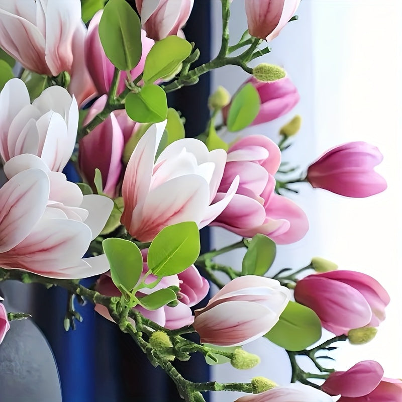Set di 4 Fiori di Magnolia Realistici – Eleganti e Senza Tempo per Matrimoni e Decorazioni di Lusso