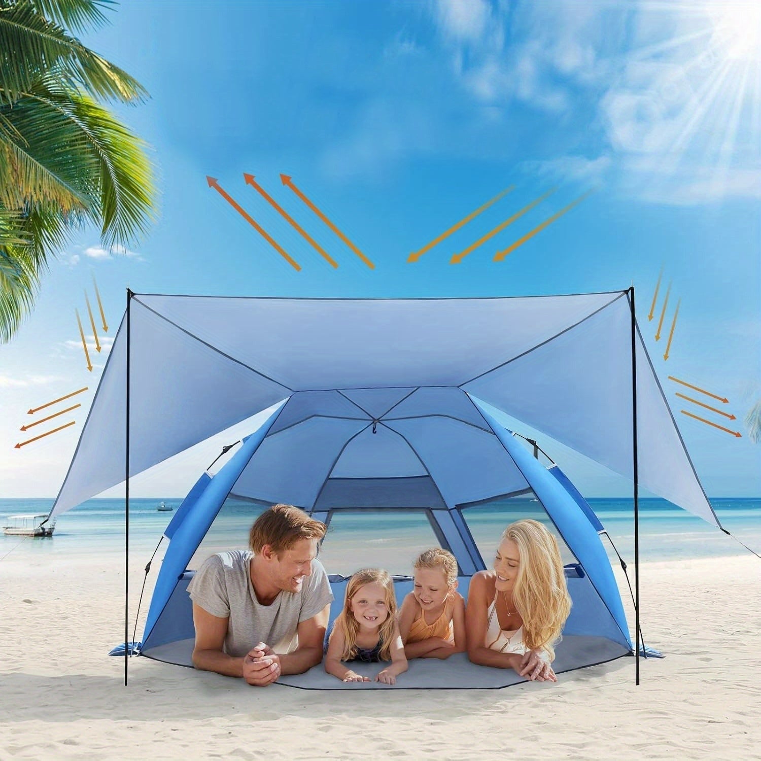 Tenda da Spiaggia BreezeShield – Leggera e Spaziosa per 4-6 Persone