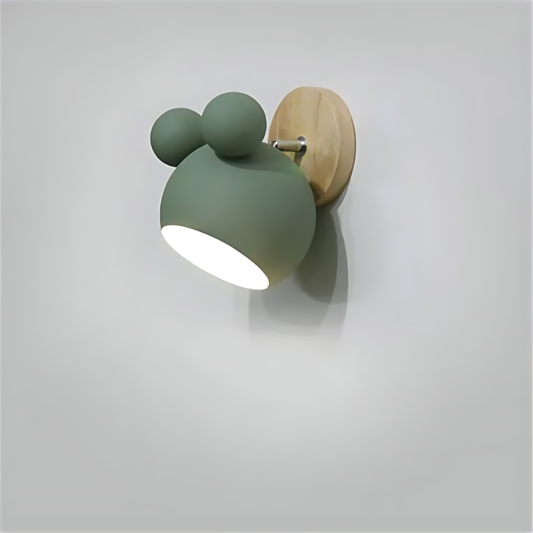 LumiMickey Applique Murale Nordico | Adorabile applique a LED a forma di Topolino per una cameretta e una sala giochi accoglienti.