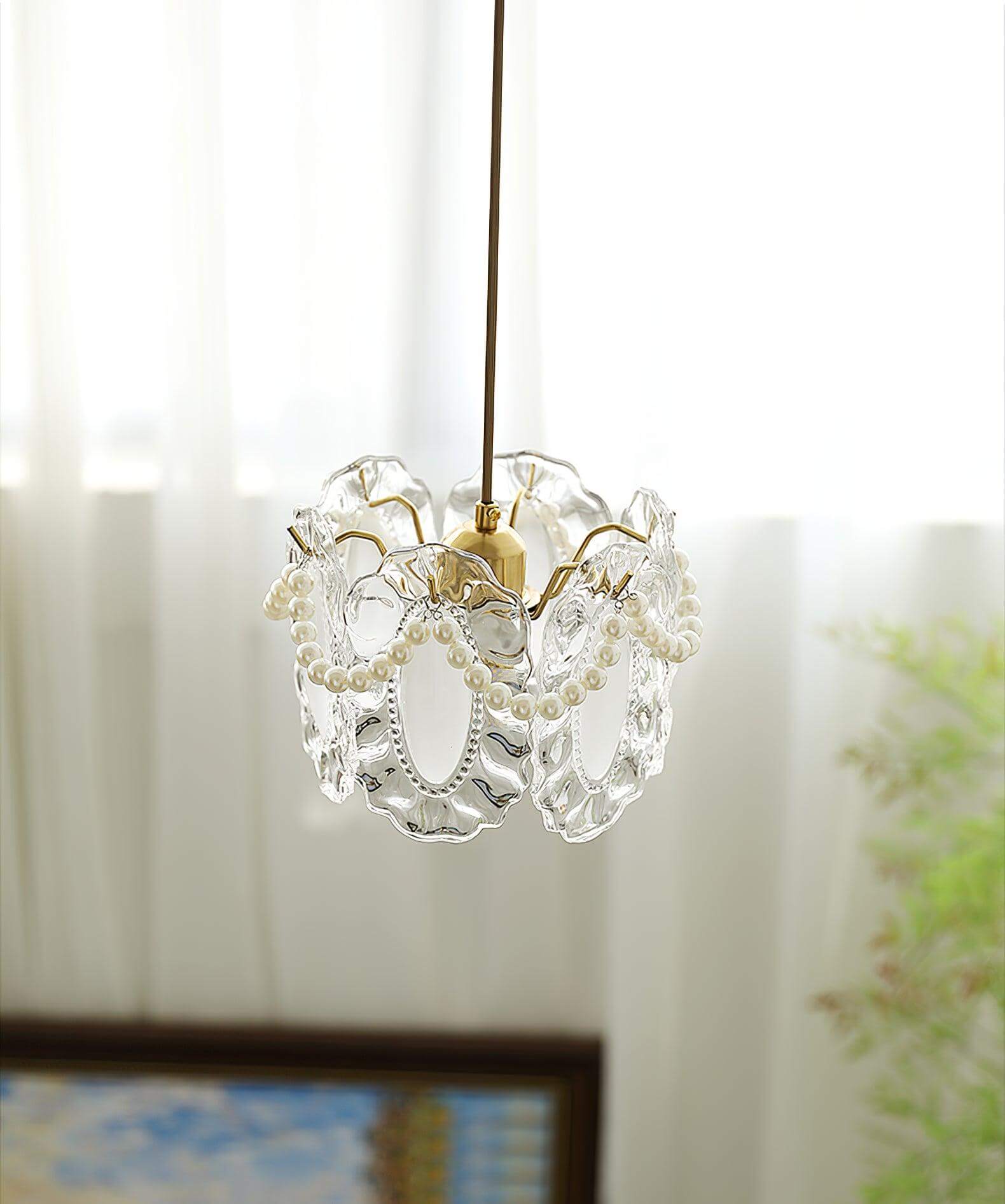 Lampada a Sospensione in Vetro Fiori - Design Elegante