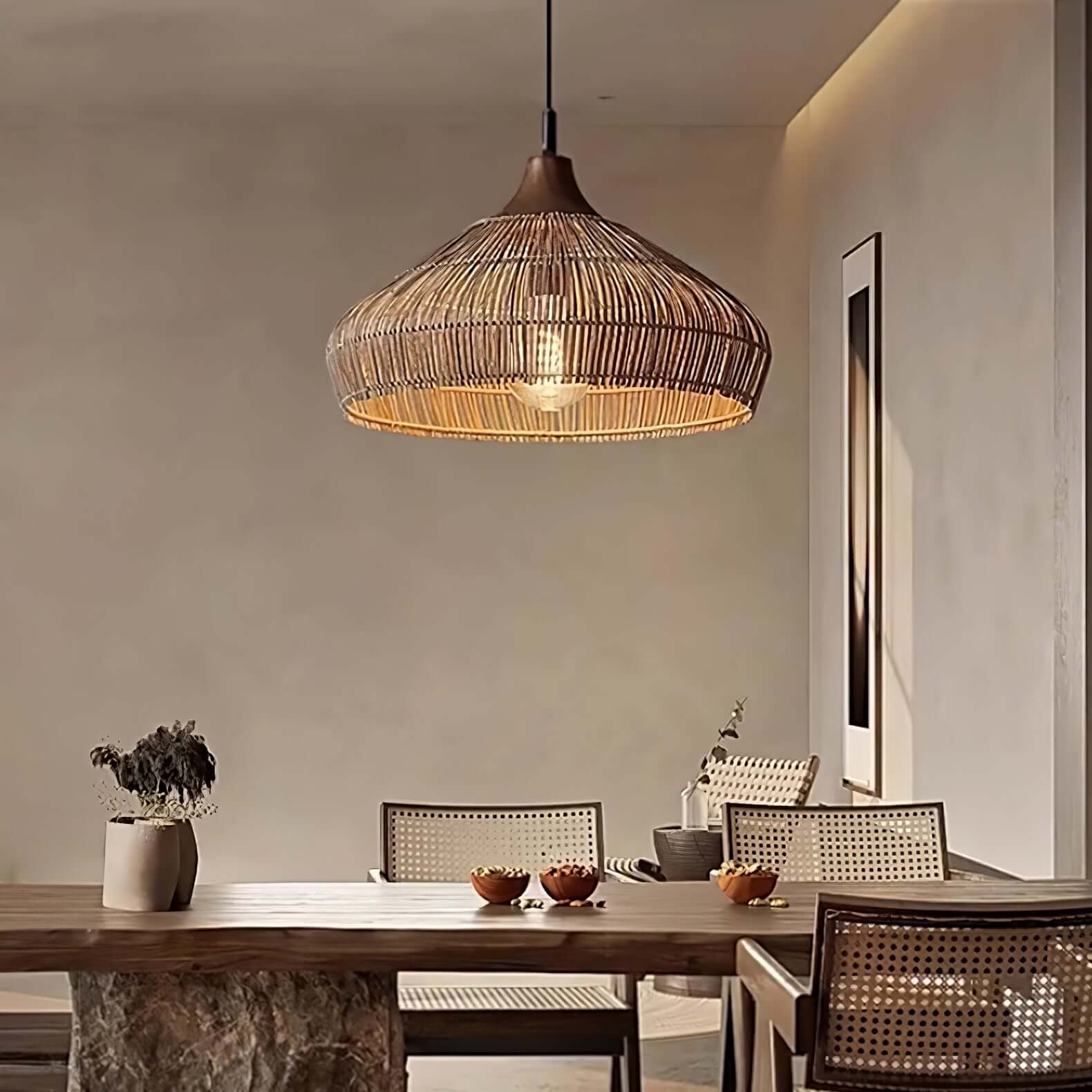 Lampada a Sospensione in Rattan - Stile Bohemien
