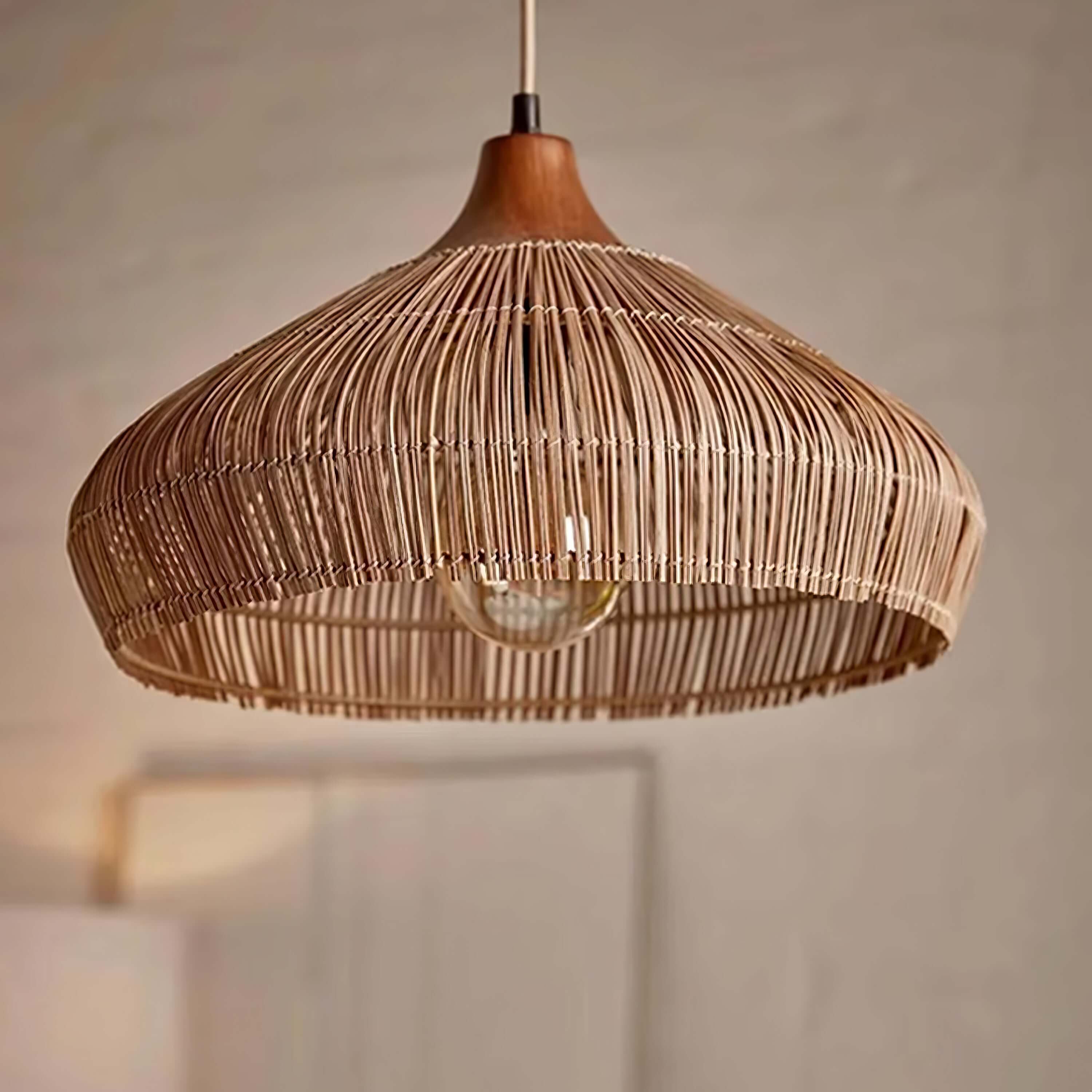 Lampada a Sospensione in Rattan - Stile Bohemien