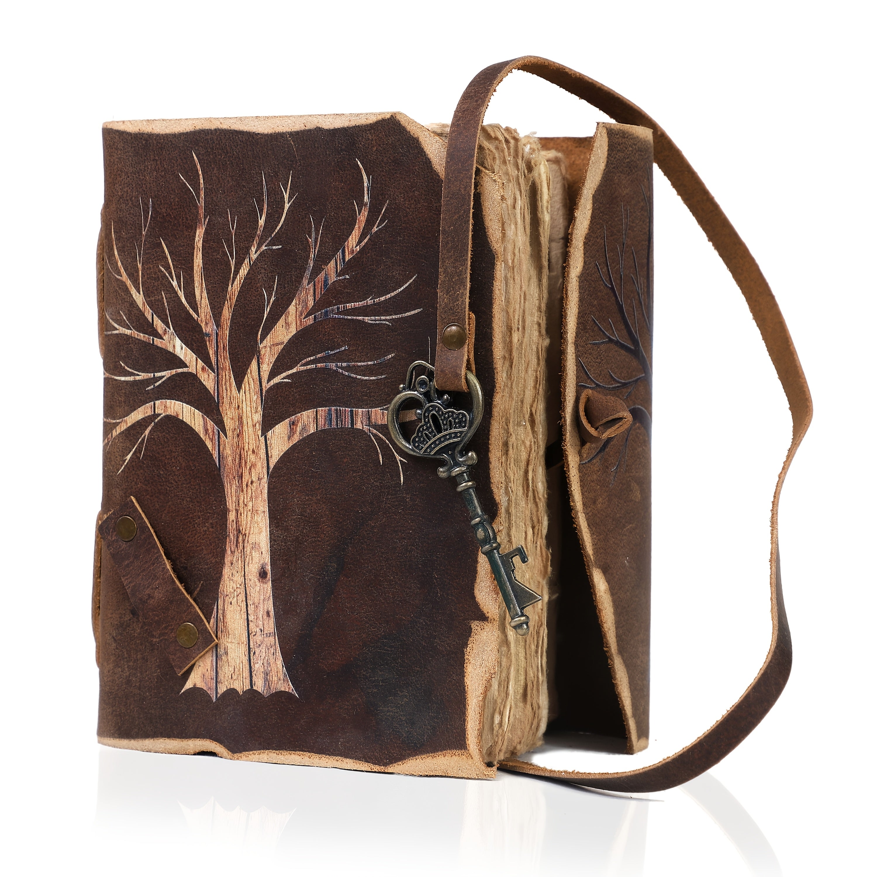 Quaderno Vintage Fatto a Mano con Aspetto in Pelle e Chiusura a Chiave – Per Menti Creative