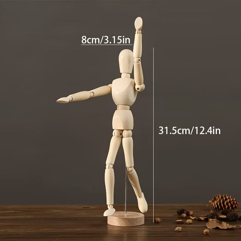 Manichino Artistico in Legno di Albicocca – Aspetto Flessibile e Naturale